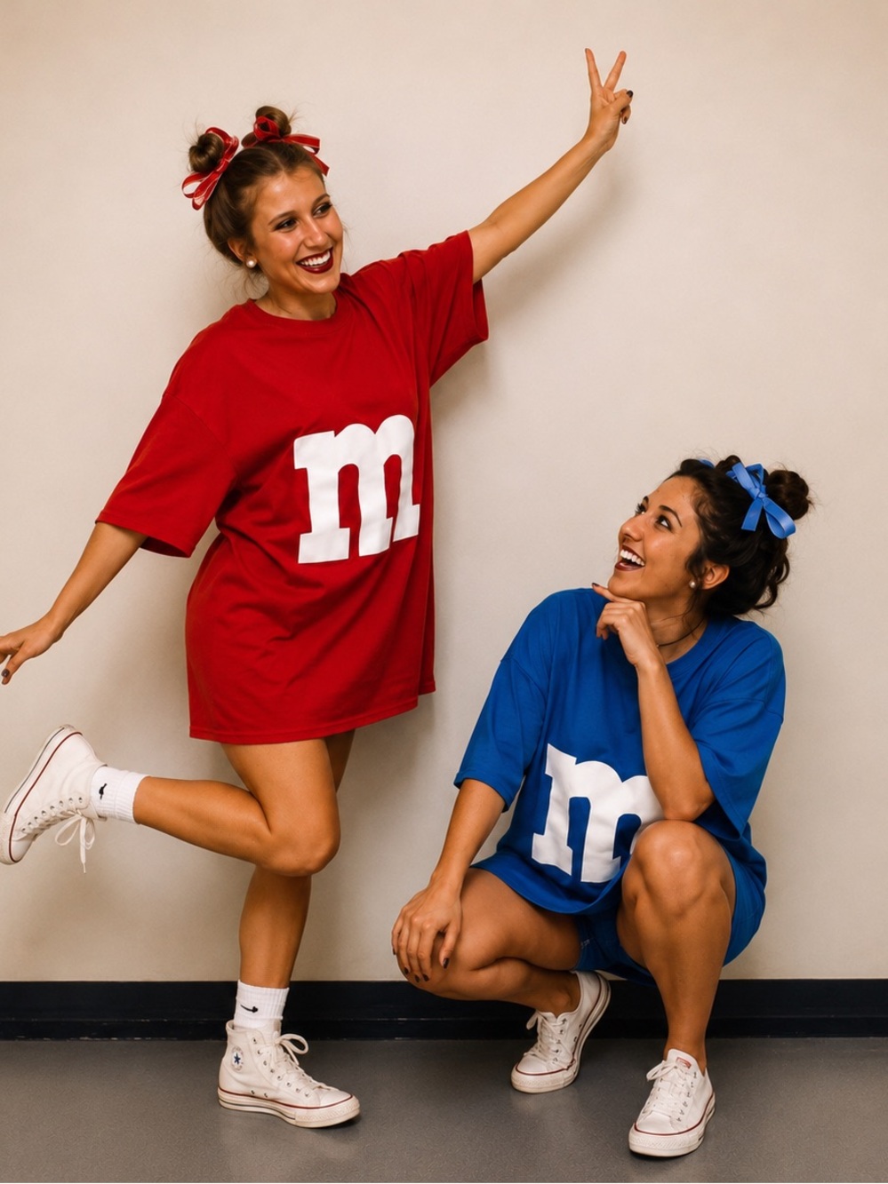 Blue M&M Costume Shirt | Halloween Group Costume Tee | Oversized Graphic T-Shirt
